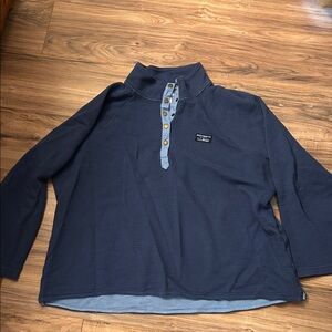L.L. Bean Blue Ribbed Top